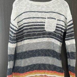 Multi-colored stripe sweater from hem and thread - size small
